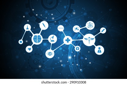 Vector Abstract Medical Icon Networking Design Background