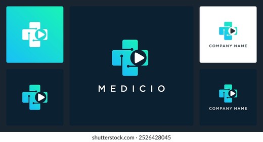 Vector Video abstracto de la Plantilla médica del diseño del logotipo y del icono, se puede utilizar en diversos medios fácilmente, editable