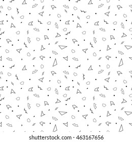 Vector abstract memphis pattern with mosaic geometric shapes - seamless. Retro memphis hipster style, fashion 80-90s.