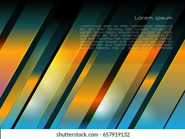 Vector abstract metal background in cyan and orange color