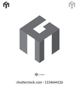 Vector Abstract Metal G M Letters Logo