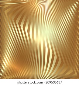 Vector abstract metal gold background with zigzag stripes