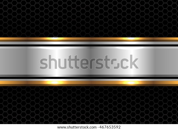 Vector Abstract Metal Silver Gold On Stock Vector (Royalty Free) 467653592