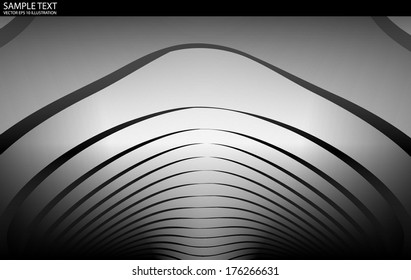 Vector abstract metal striped background  illustration - Abstract vector silver  design template