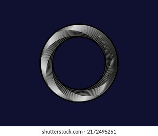 Abstrakte, abstrakte Metallschmuck aus transformierten Geraden.