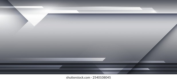 Vetor forma metálica abstrata, metal cinza - aço, padrão de textura, brilhante e brilhante no fundo de cor cromada. Ilustração design moderno, placa de prata, conceito de tecnologia para fundo de papel de parede