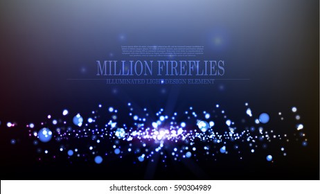 Vector abstract million fireflies background design template