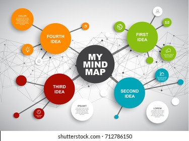 Vector abstract mind map infographic template with place for your content