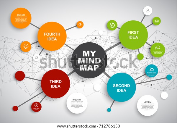 Vector abstract mind map infographic template\
with place for your\
content