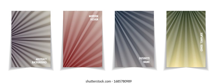 Vector abstract minimal design covers set. Wavy lines blend.