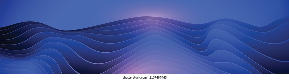 Vector abstract minimal element of geometric, wave flow or curve shape pattern, dynamic fluid - liquid shape on gradient color background. Illustration modern graphic design. Layout for poster, banner