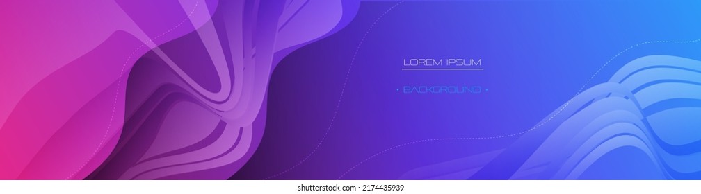 Vector abstract minimal element of geometric, wave flow or curve shape pattern, dynamic fluid - liquid shape on gradient color background. Illustration modern graphic design. Layout for poster, banner