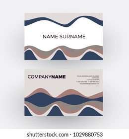 Vector abstract minimal geometric with waves in gray. Vintage and pop background. Business card