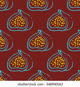 Vector abstract minimal simple modern hand draw stylish seamless pattern with figs. Seamless pattern can be used for wallpapers, pattern fills, web backgrounds, surface textures.