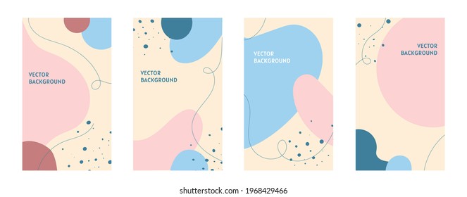 Vector abstract minimalism beige card for personal blog stories or social media 