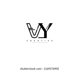 Vector Abstract Minimalism Modern Linked Monogram Letter VY Logo