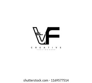 Vector Abstract Minimalism Modern Linked Monogram Letter VF Logo
