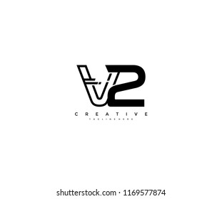 Vector Abstract Minimalism Modern Linked Monogram Letter V2 Logo