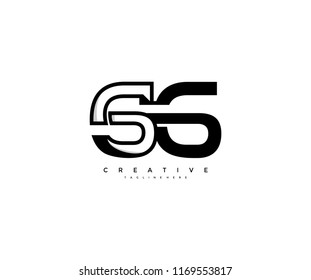 Vector Abstract Minimalism Modern Monogram Letter S6 Design Logo
