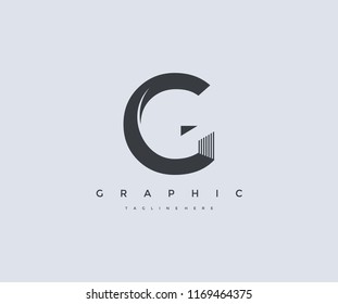 Vector Abstract Minimalism Monogram Initial Letter G Design Logo