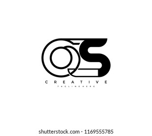 Vector Abstract Minimalism Monogram Letter OS Design Logo