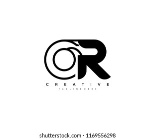 Vector Abstract Minimalism Monogram Letter OR Design Logo