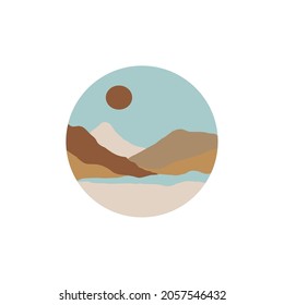 Vector abstract and minimalist landscape. Creative minimalist modern art. Natural abstract. Trendy contemporary design.