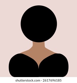 Vector abstract minimalistic female portrait. Perfect for social media, posters, banners. Beautiful woman. Pastel colors. Flat design. Vitiligo