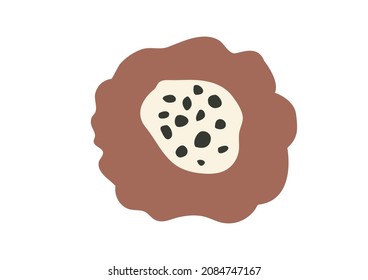 Vector abstract minimalistic  flower drawn in a hand-drawn style. Plant in trending pastel natural colors isolated on white background. Element cards, wedding invitations, presentation