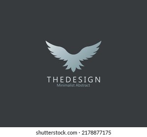Vector abstract minimalistic illustration flying fowl. Pigeon icon. Zoo, pet shop, farm, bird feather, wild nature vector flat style logotype modern.