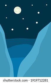 Vector abstract minimalistic landscape. Template for polygraphy, web-design, prints, etc