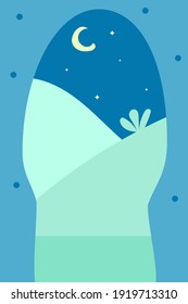 Vector abstract minimalistic landscape. Template for polygraphy, web-design, prints, etc