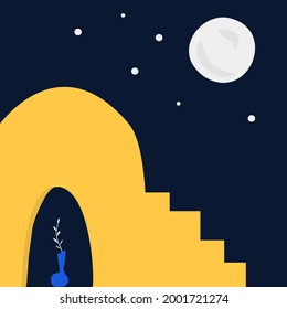Vector abstract minimalistic landscape. Template for polygraphy, web-design, prints