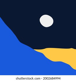 Un paisaje minimalista abstracto vectorial. Plantilla para poligrafía, diseño web, impresión