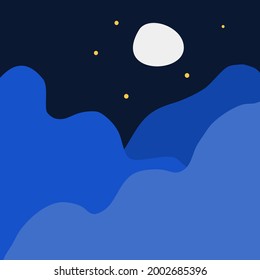 Vector abstract minimalistic landscape. Template for polygraphy, web-design, print