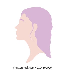 Vector abstract minimalistic portrait of a woman . Women's profile.