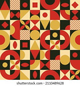 Vector abstract minimalistic seamless pattern. Design for banners, flyers, print, poster, wallpapers, fabrics. Simple shapes illustration.