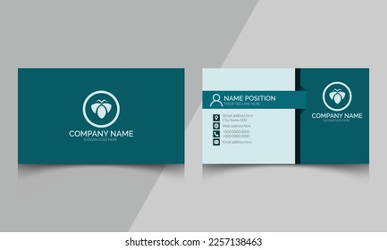 Vector abstract modern blue business card template