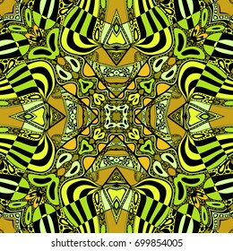 Vector abstract modern cartoon hand drawn colorful seamless pattern