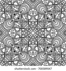 Vector abstract modern cartoon hand drawn outline seamless pattern