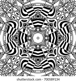 Vector abstract modern cartoon hand drawn outline seamless pattern
