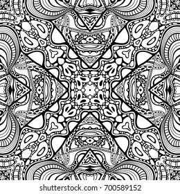 Vector abstract modern cartoon hand drawn outline seamless pattern