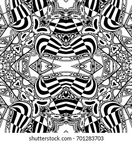 Vector abstract modern cartoon hand drawn outline seamless pattern
