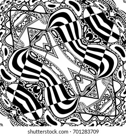 Vector abstract modern cartoon hand drawn outline pattern