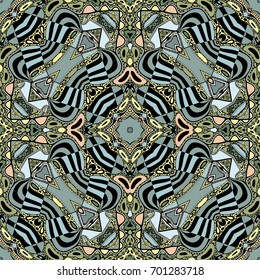 Vector abstract modern cartoon hand drawn colorful seamless pattern