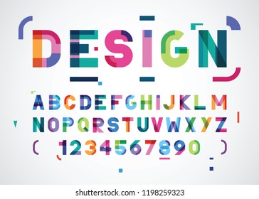 vector abstract modern color font