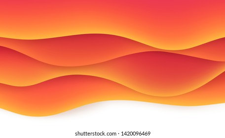 Vector abstract modern colorful flow background. Futuristic trendy horizontal fluid template. Flowing layered orange and purple wavy gradient for design, sale, cover.