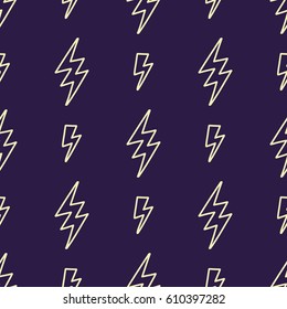 Vector abstract modern comic pattern with lightning bolts. Trendy thunder background.