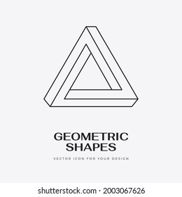 Vector abstract modern geometric icon design in trendy linear style. Minimal geometric concepts and badges. Best for identity and logotypes. Simple shape.