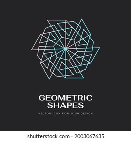 Diseño de iconos geométricos abstractos y modernos en un estilo lineal de moda. Conceptos geométricos mínimos y distintivos. Lo mejor para la identidad y los estereotipos. Forma simple.